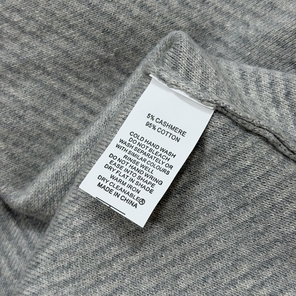 Zaket & Plover Neru Collar Sweater Cotton/Cashmere Blend Contemporary Knit Gray - Picture 6 of 6